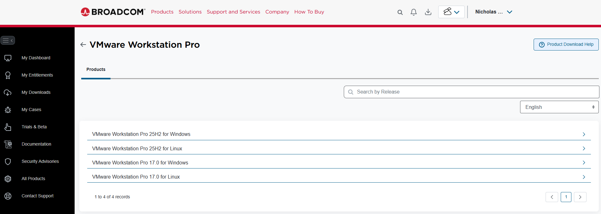 Worksation VMware Pro 25H2